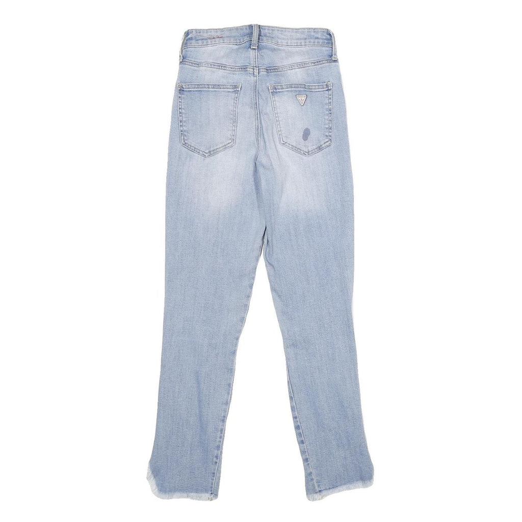 GUESS Womens Jeans Slim Skinny Denim Light W24 L28 Distressed Frayed Hem