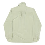 SAPHIR Womens Cream Satin Blouse Long Sleeve Button Neck S Elegant Lightweight