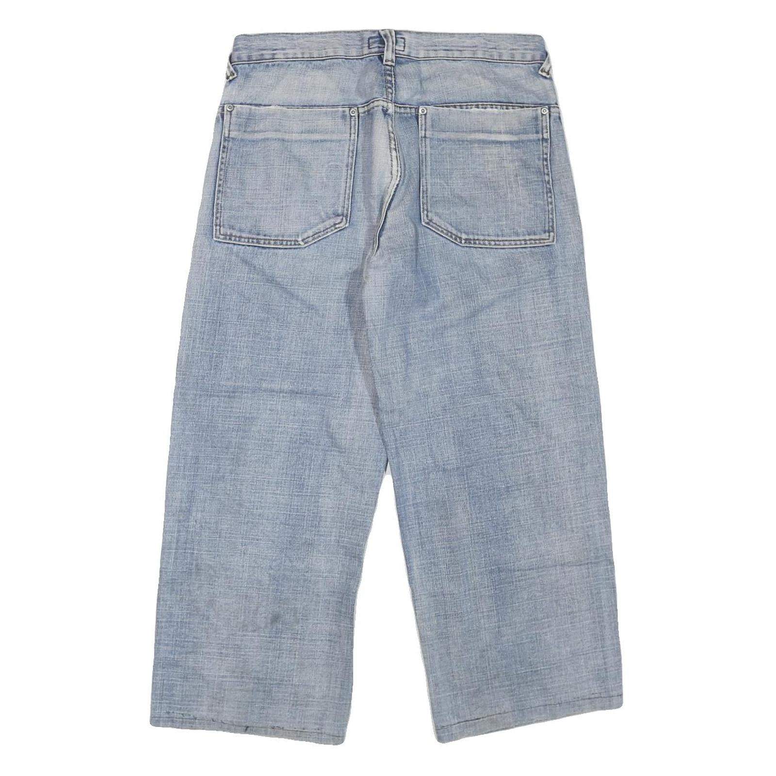 C JEANS Mens Light Blue Regular Fit Straight Cotton Blend Denim Jeans W34 L25