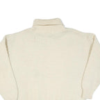 Womens Cream Plain Wool Blend Chunky Knit Jumper Roll Neck L Winter Warm