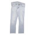 CARHARTT Mens Slim Light Blue Denim Jeans W34 L29 Casual Cotton Blend Zip