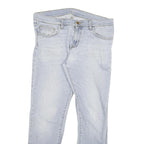 CARHARTT Mens Slim Light Blue Denim Jeans W34 L29 Casual Cotton Blend Zip