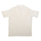LIBERO Mens White Plain Short Sleeve Shirt L Casual Polyester Blend Summer