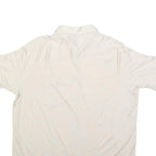 LIBERO Mens White Plain Short Sleeve Shirt L Casual Polyester Blend Summer