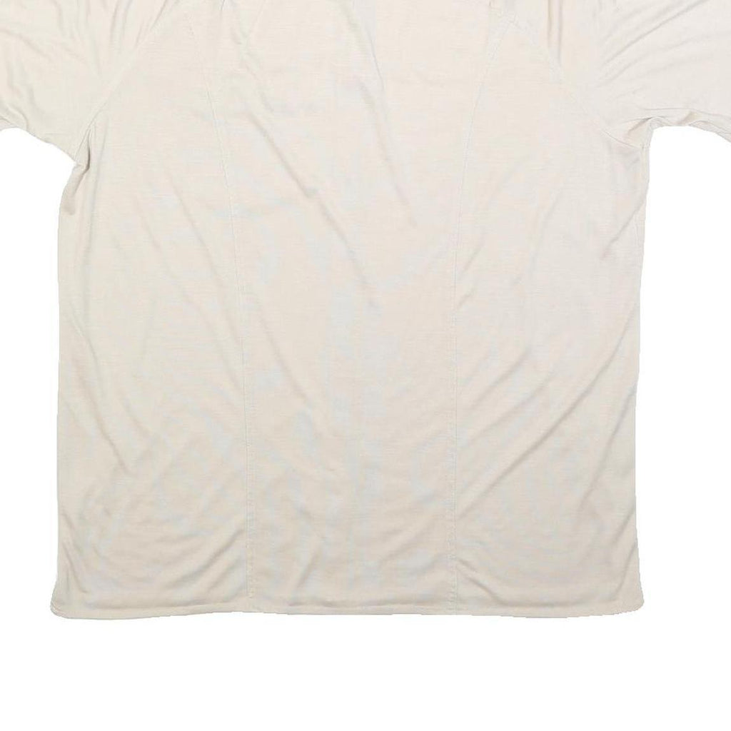 LIBERO Mens White Plain Short Sleeve Shirt L Casual Polyester Blend Summer