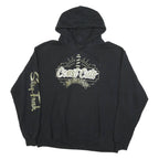 CHAMPION Mens Black Coast Cuts Barbershop Pullover Hoodie XL Printed Sleeve