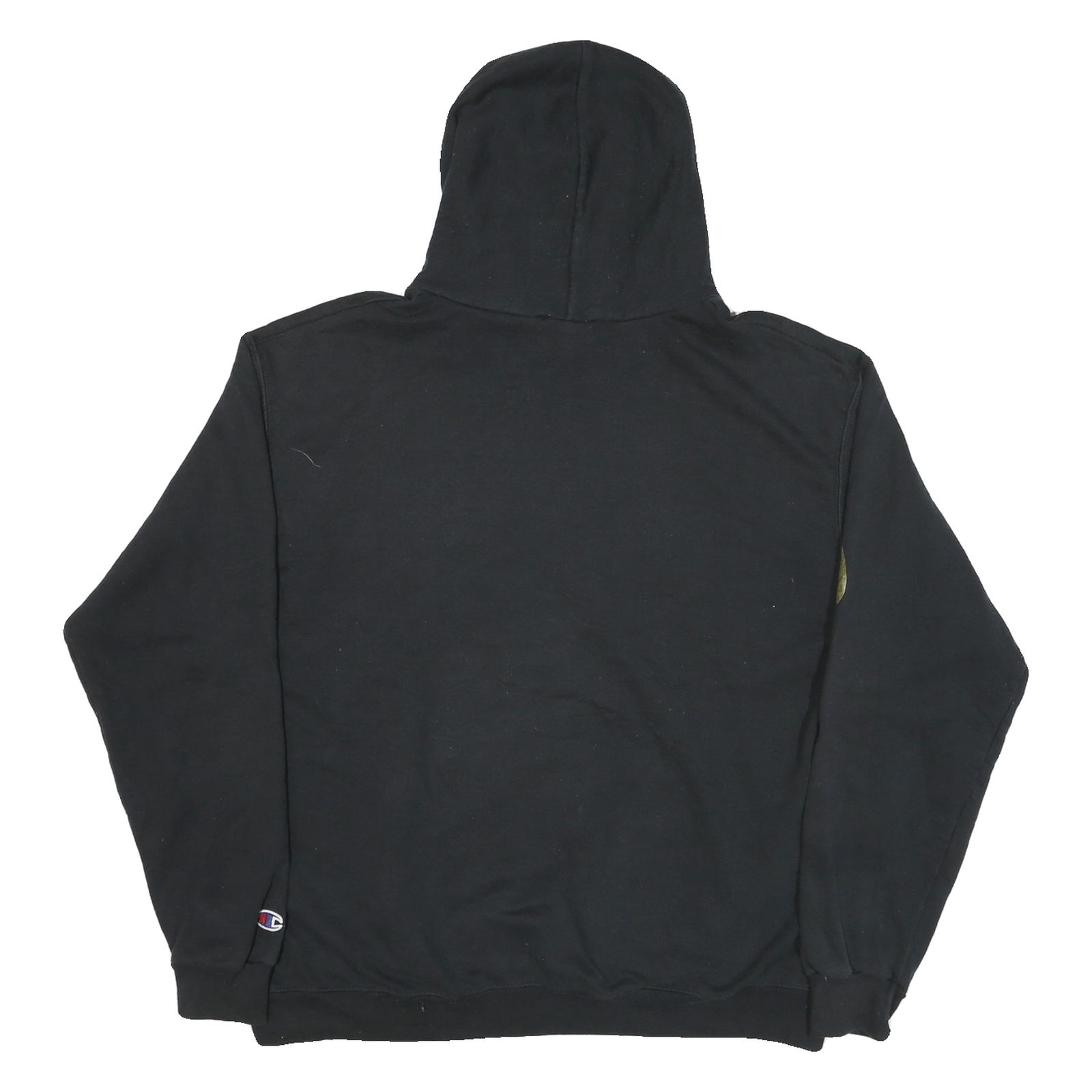 CHAMPION Mens Black Coast Cuts Barbershop Pullover Hoodie XL Printed Sleeve