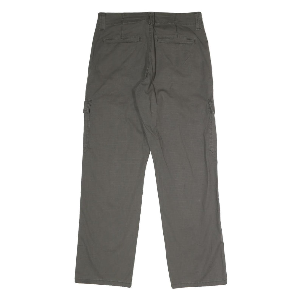 WRANGLER Mens Cotton Blend Grey Relaxed Cargo Trousers W29 L30 Casual Workwear