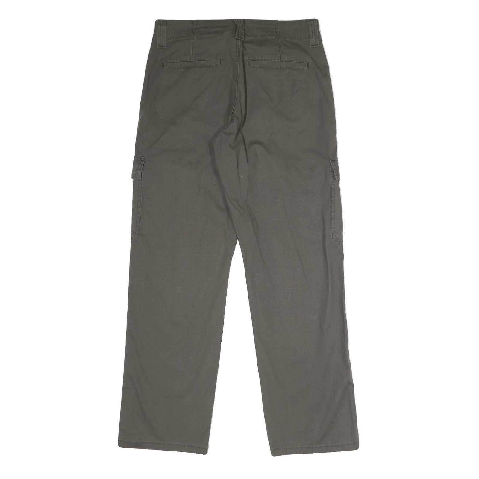 WRANGLER Mens Cotton Blend Grey Relaxed Cargo Trousers W29 L30 Casual Workwear