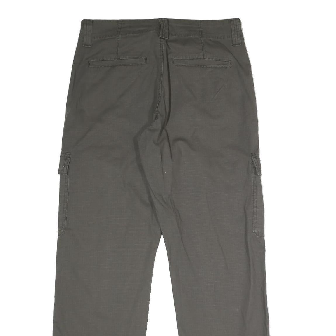 WRANGLER Mens Cotton Blend Grey Relaxed Cargo Trousers W29 L30 Casual Workwear