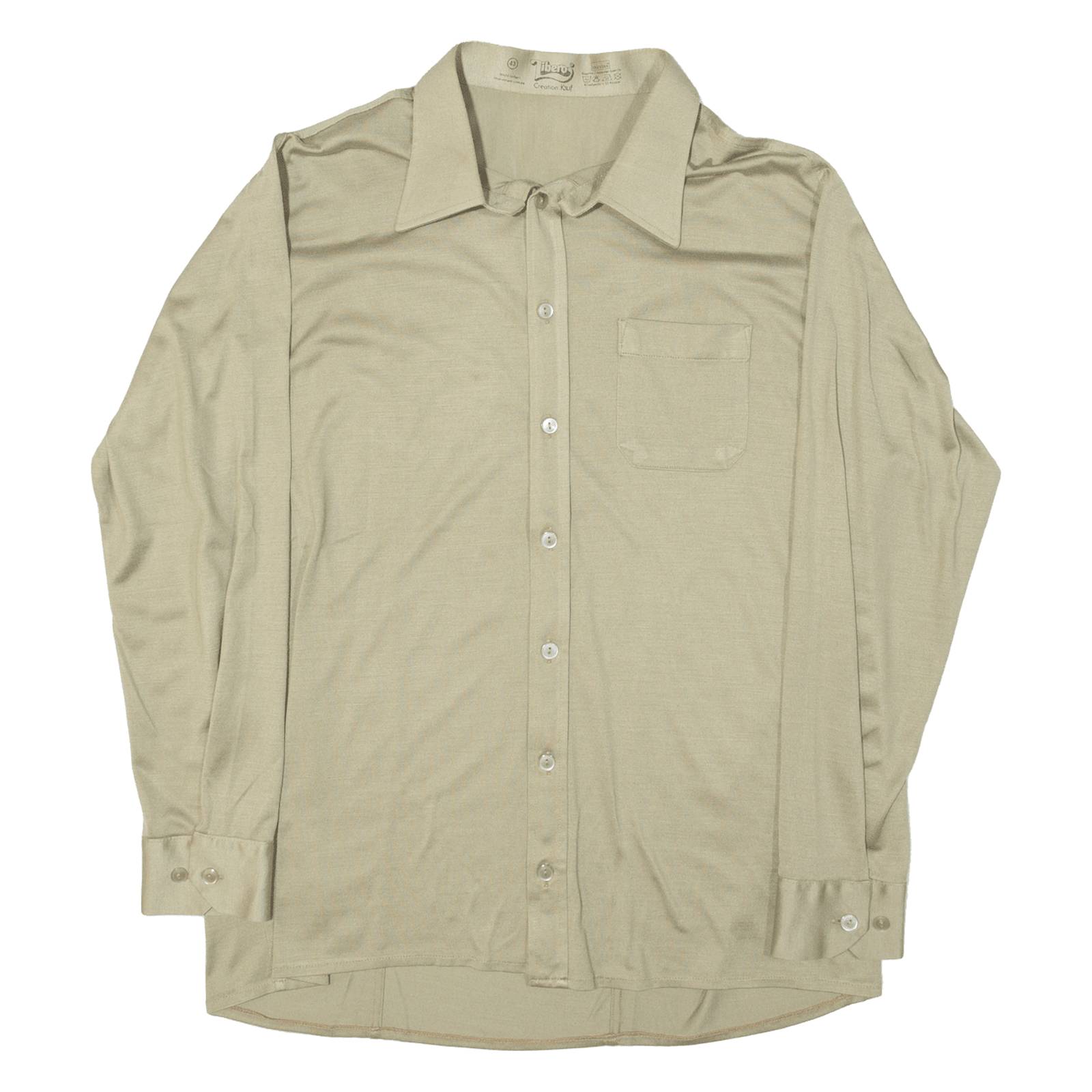 LIBERO Mens Plain Shirt Green L