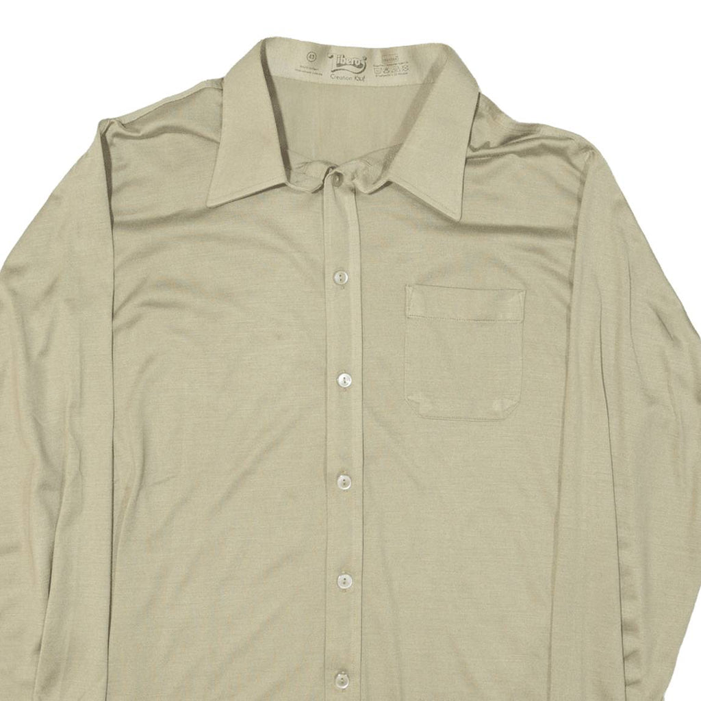 LIBERO Mens Plain Shirt Green L
