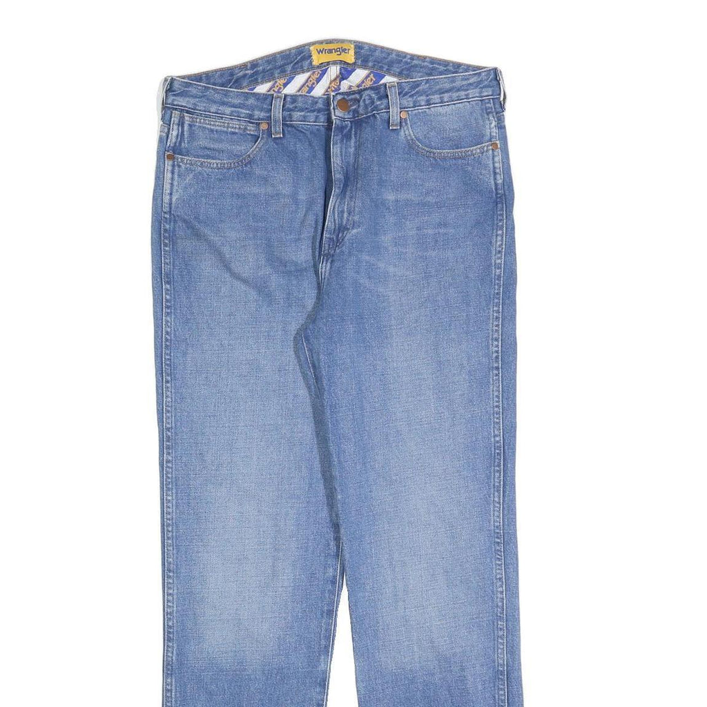 WRANGLER Womens Blue Regular Straight Denim Medium W33 L32 Zip Cotton Blend