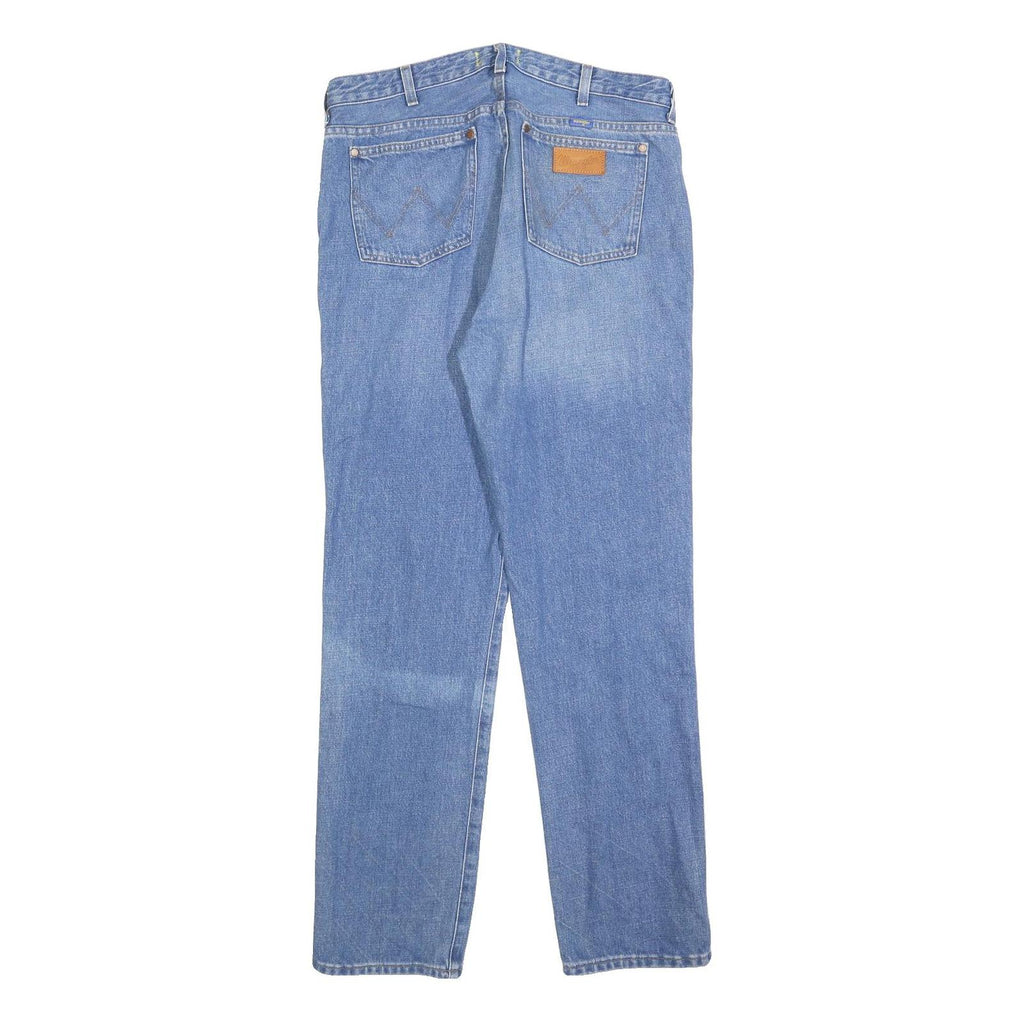 WRANGLER Womens Blue Regular Straight Denim Medium W33 L32 Zip Cotton Blend