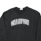 CHAMPION Mens Black Cotton Blend Crew Neck L Sweatshirt Pullover Logo Comfort