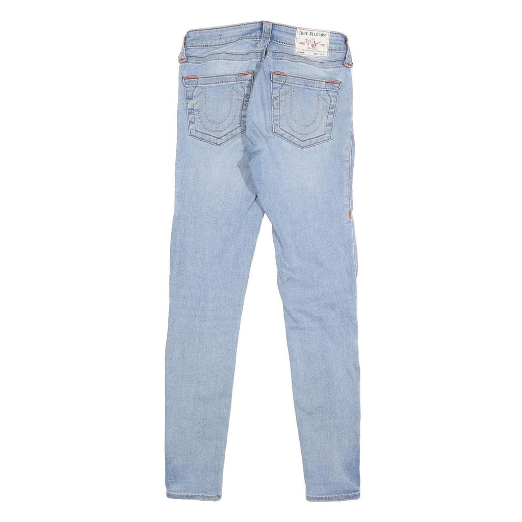 TRUE RELIGION Womens Jeans Blue Slim Skinny Denim Light W26 L29 Stylish Zip
