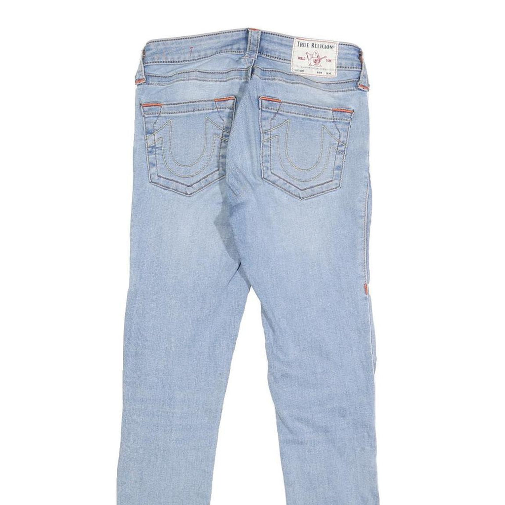 TRUE RELIGION Womens Jeans Blue Slim Skinny Denim Light W26 L29 Stylish Zip