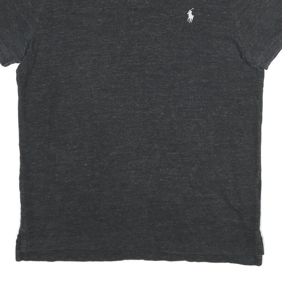 POLO RALPH LAUREN Mens Black Short Sleeve Plain M Polo Shirt Cotton Blend