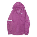 NIKE Womens Purple Zip Hooded Jacket XS Nylon Plain Lightweight Running