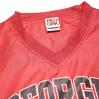 RED OAK Mens Red Georgia Logo V Neck Nylon Jacket XL Plain Sportswear