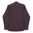 TED BAKER Mens Maroon Plain Shirt M Cotton Blend Classic Fit Long Sleeve