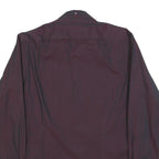 TED BAKER Mens Maroon Plain Shirt M Cotton Blend Classic Fit Long Sleeve