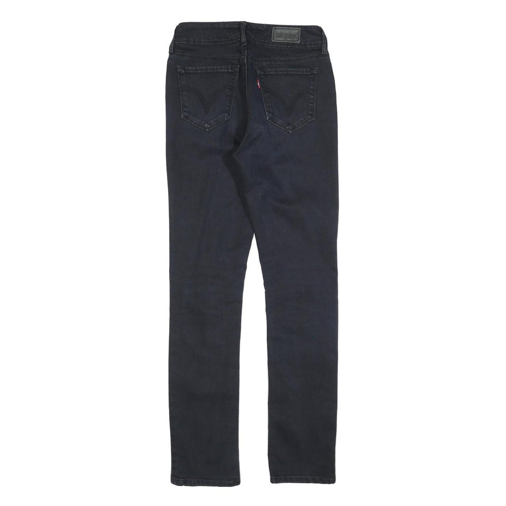 LEVI'S 471 Womens Jeans Black Slim Skinny Denim W26 L31 Stylish Zip Fastening