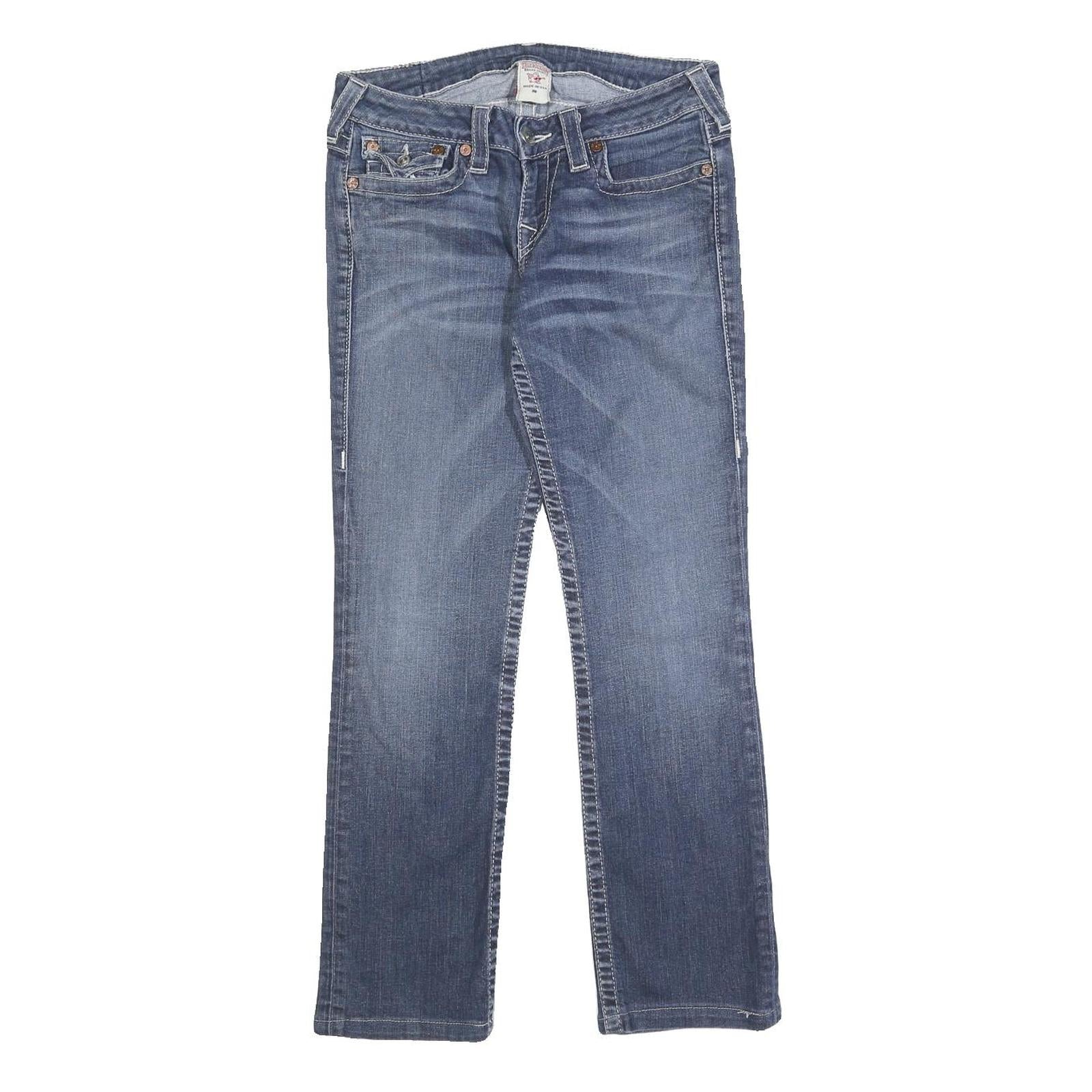 TRUE RELIGION Womens Jeans Blue Regular Straight Denim Medium W28 L27 Classic