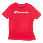 CHAMPION Mens T-Shirt Red Crew Neck M