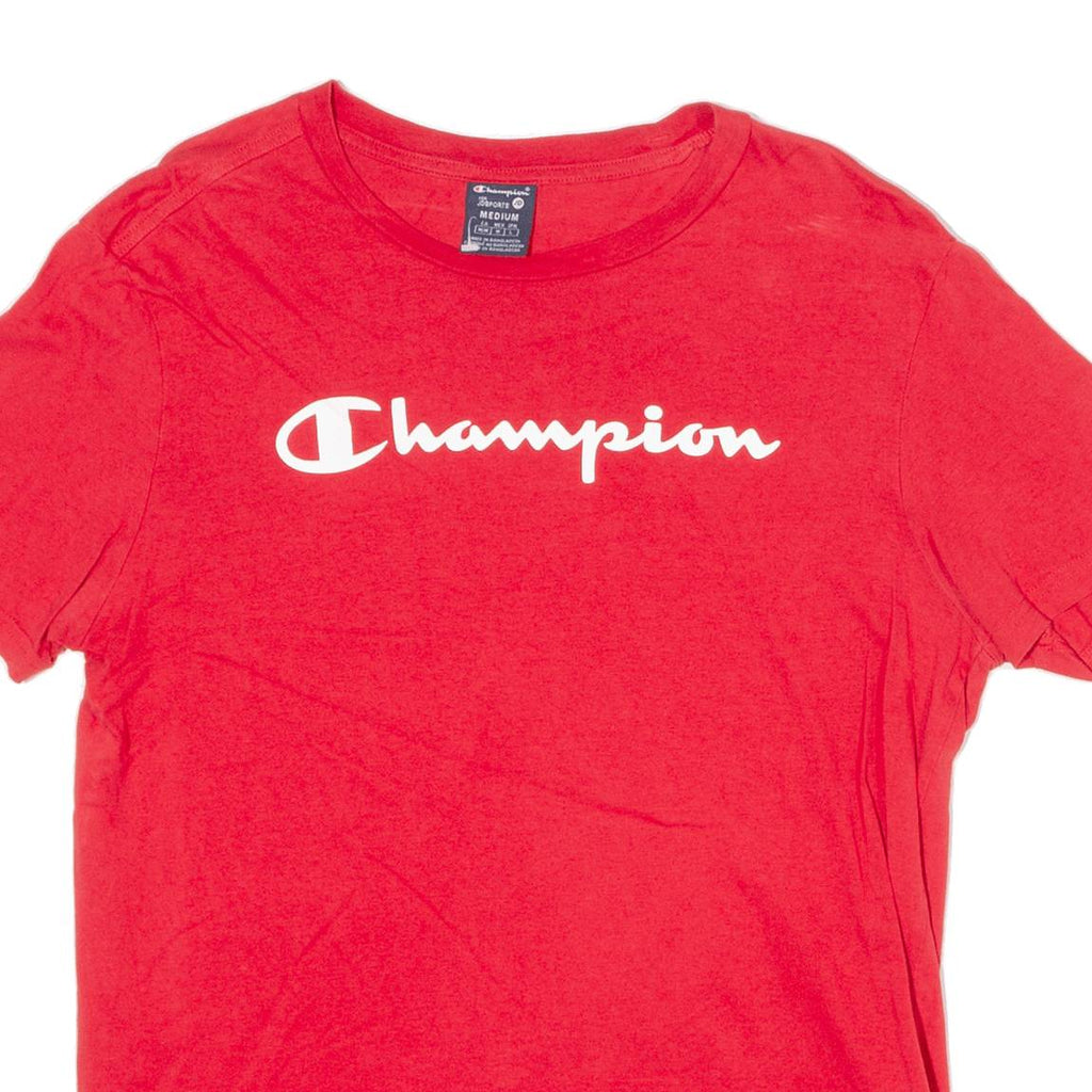CHAMPION Mens T-Shirt Red Crew Neck M