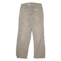 CARHARTT Mens Beige Cotton Canvas Relaxed Straight Trousers W32 L30 Workwear