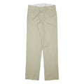 DICKIES Mens Cotton Blend Beige Slim Straight Trousers W30 L32 Workwear Zip
