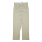DICKIES Mens Cotton Blend Beige Slim Straight Trousers W30 L32 Workwear Zip