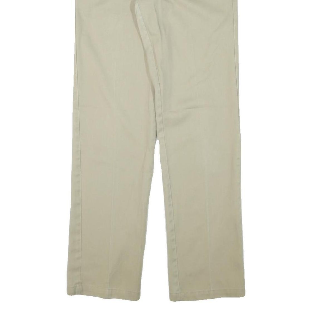 DICKIES Mens Cotton Blend Beige Slim Straight Trousers W30 L32 Workwear Zip