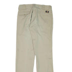 DICKIES Mens Cotton Blend Beige Slim Straight Trousers W30 L32 Workwear Zip