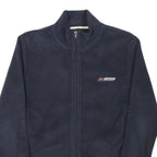 REEBOK Womens Navy Blue Jacket S Polyester Blend Ribbed Zip Casual Lightweight