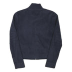 REEBOK Womens Navy Blue Jacket S Polyester Blend Ribbed Zip Casual Lightweight