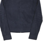 REEBOK Womens Navy Blue Jacket S Polyester Blend Ribbed Zip Casual Lightweight