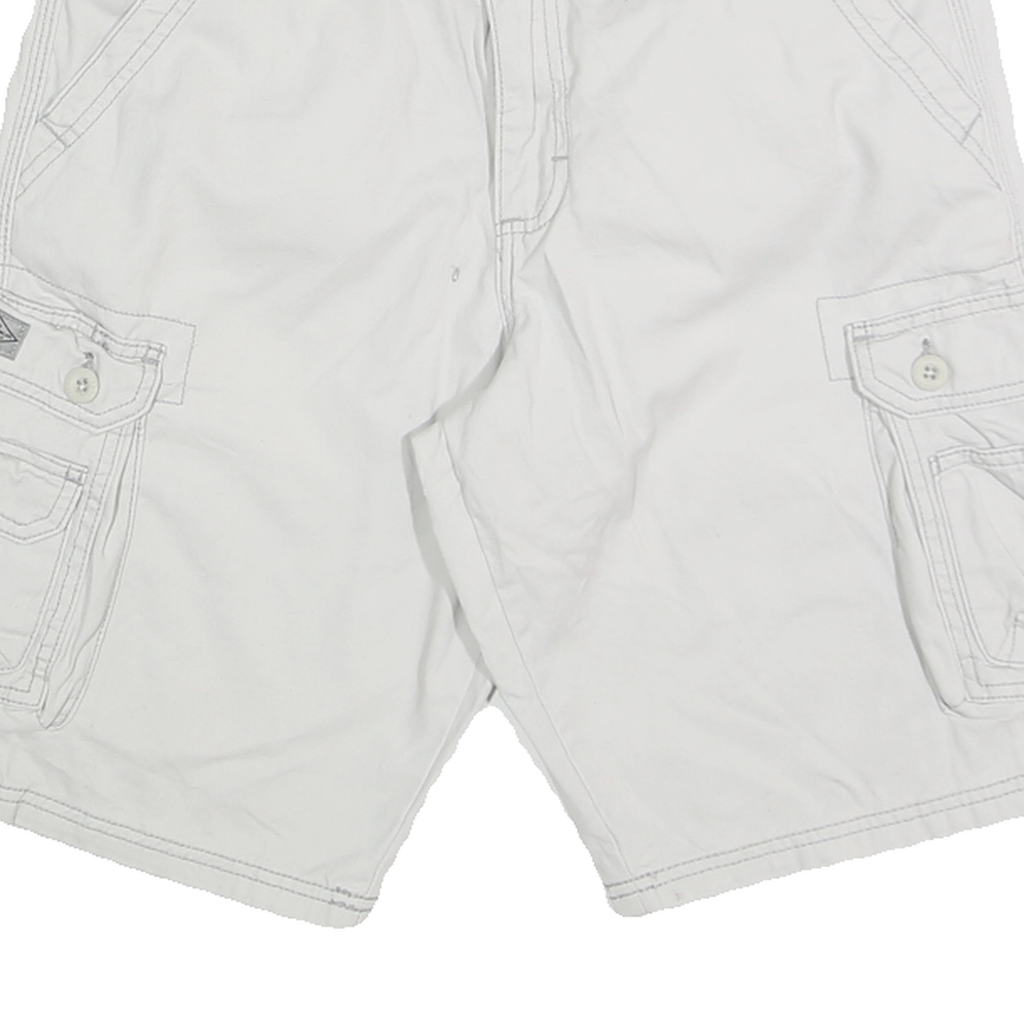 LEE Mens White Cargo Shorts M W30 Cotton Blend Casual Pocketed