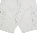 LEE Mens White Cargo Shorts M W30 Cotton Blend Casual Pocketed