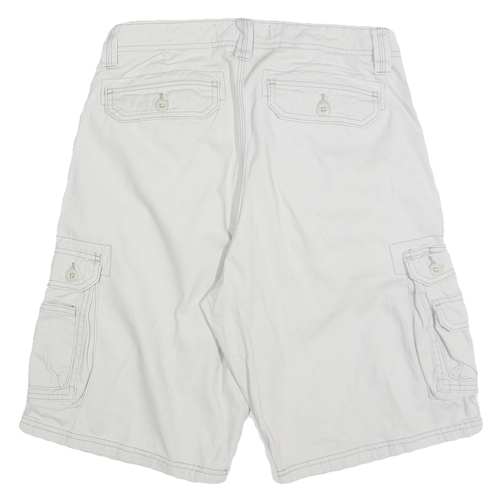 LEE Mens White Cargo Shorts M W30 Cotton Blend Casual Pocketed