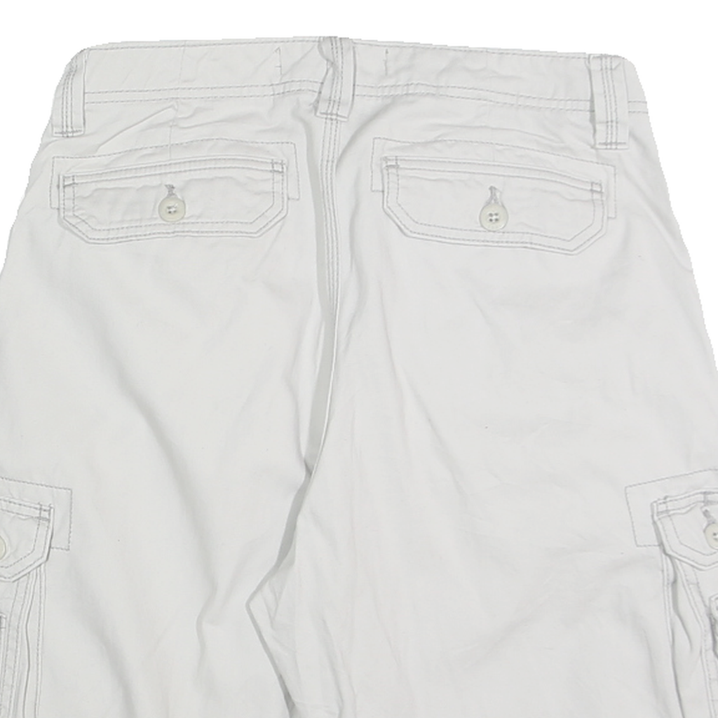 LEE Mens White Cargo Shorts M W30 Cotton Blend Casual Pocketed