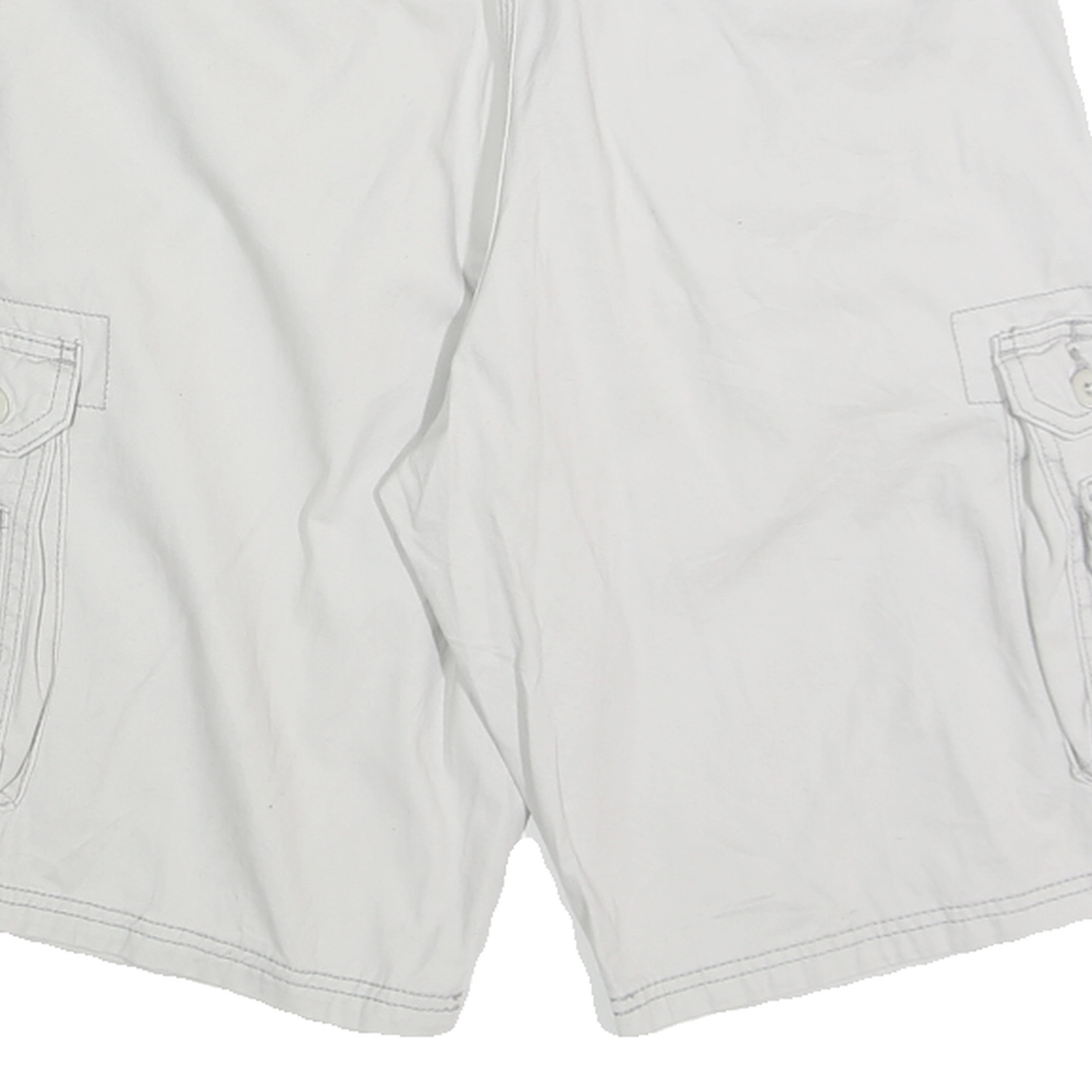LEE Mens White Cargo Shorts M W30 Cotton Blend Casual Pocketed