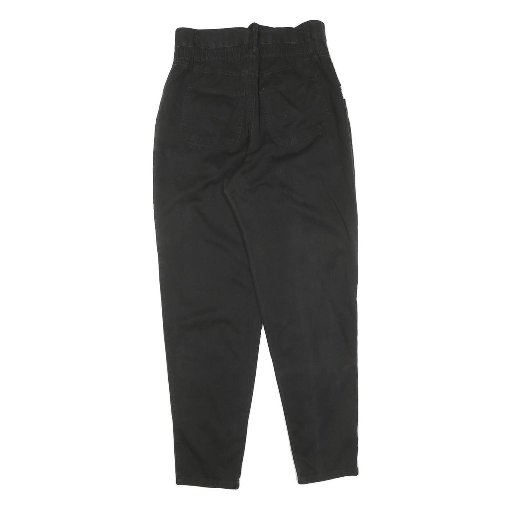 Womens Black Slim Cotton Blend Trousers W30 L32 Zip Pocket Casual Wear