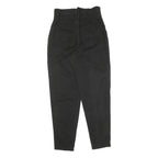 Womens Black Slim Cotton Blend Trousers W30 L32 Zip Pocket Casual Wear