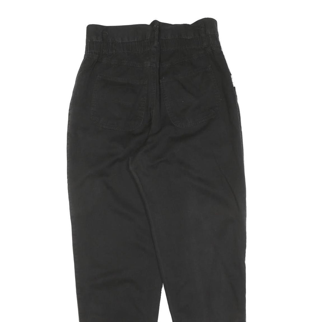 Womens Black Slim Cotton Blend Trousers W30 L32 Zip Pocket Casual Wear