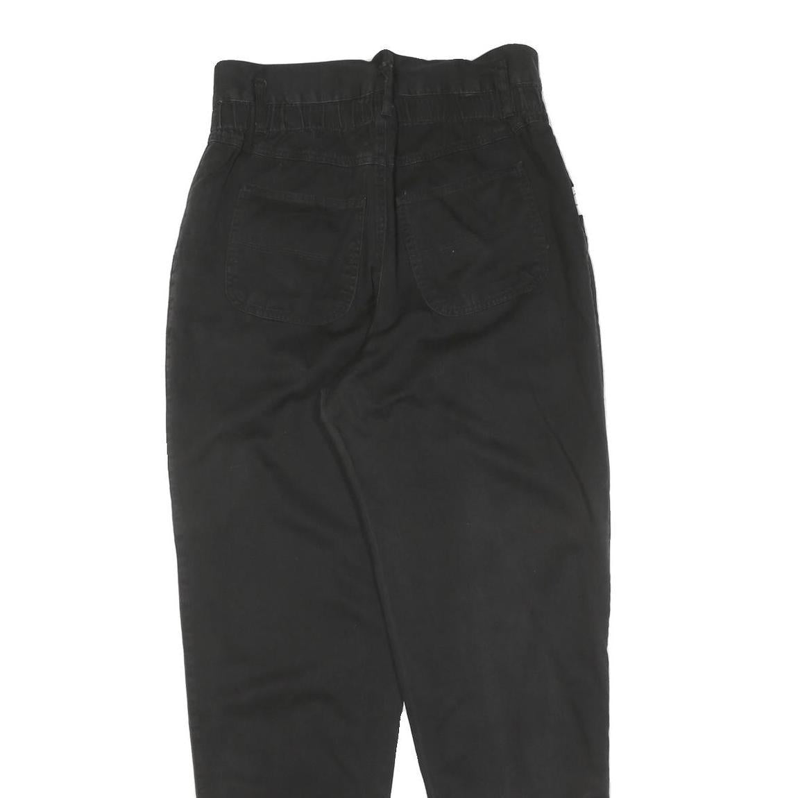 Womens Black Slim Cotton Blend Trousers W30 L32 Zip Pocket Casual Wear