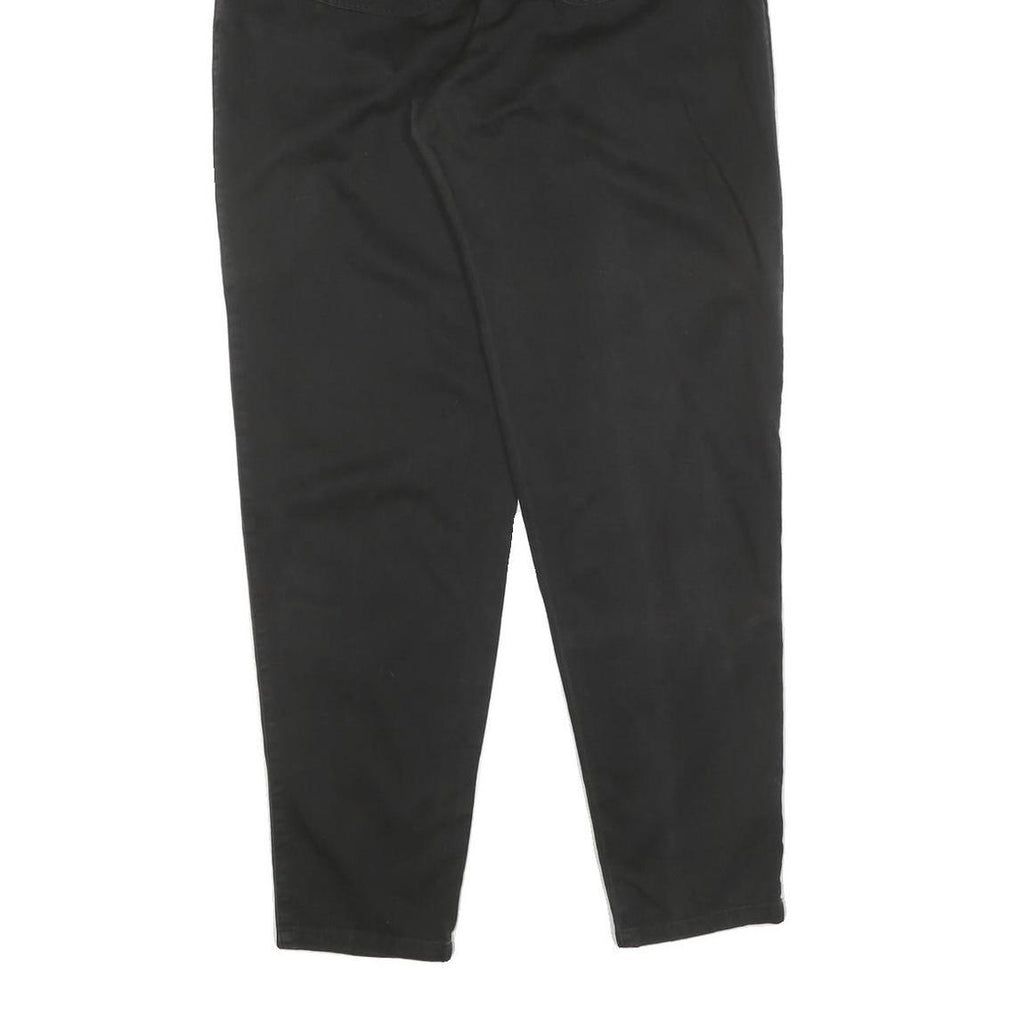 Womens Black Slim Cotton Blend Trousers W30 L32 Zip Pocket Casual Wear