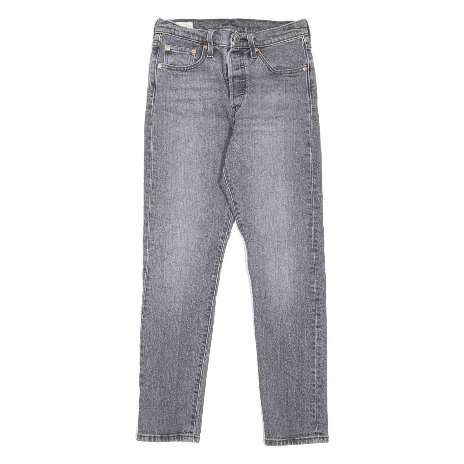 LEVI'S 501S Jeans BIG E Womens Grey Skinny Straight Stone Wash W25 L28