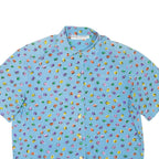SOLANGE MONDOR Womens Printed Shirt Blue Collared Spotted L